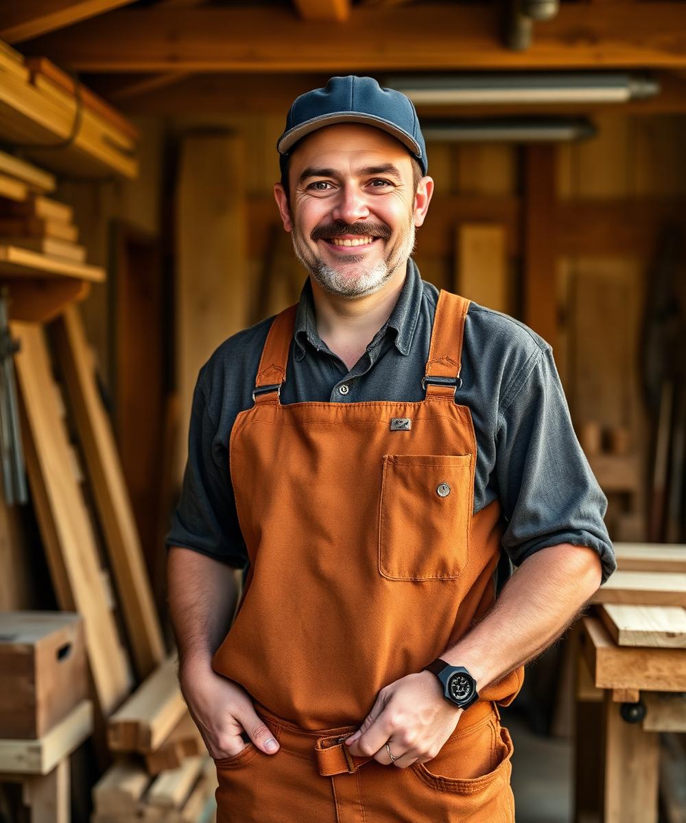 Allan Mabilleau, artisan charpentier couvreur zingueur à Chinon, dans son atelier